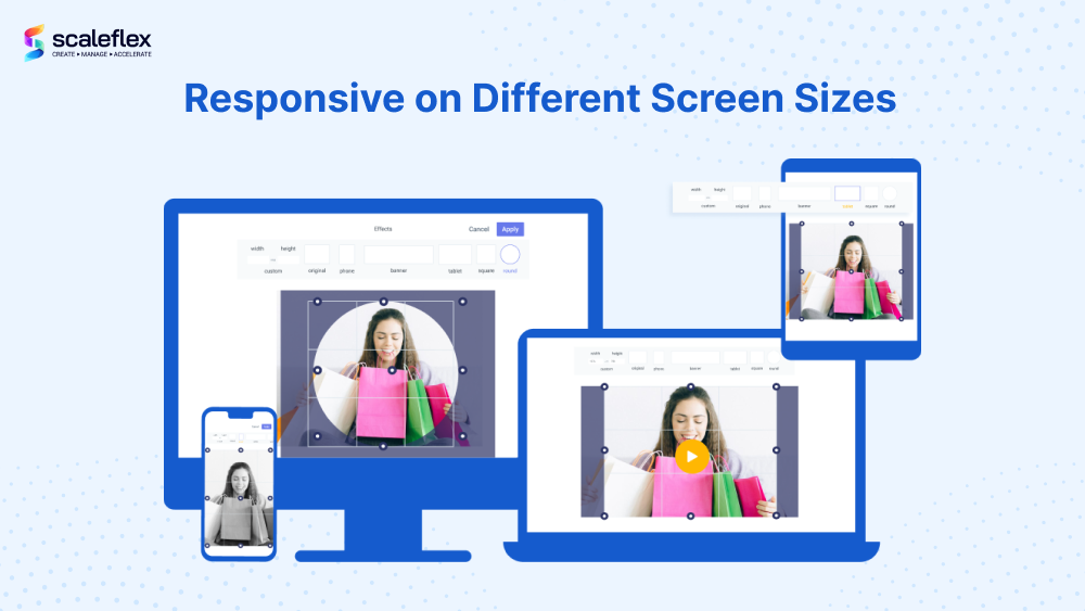 The responsiveness of media on different screen sizes