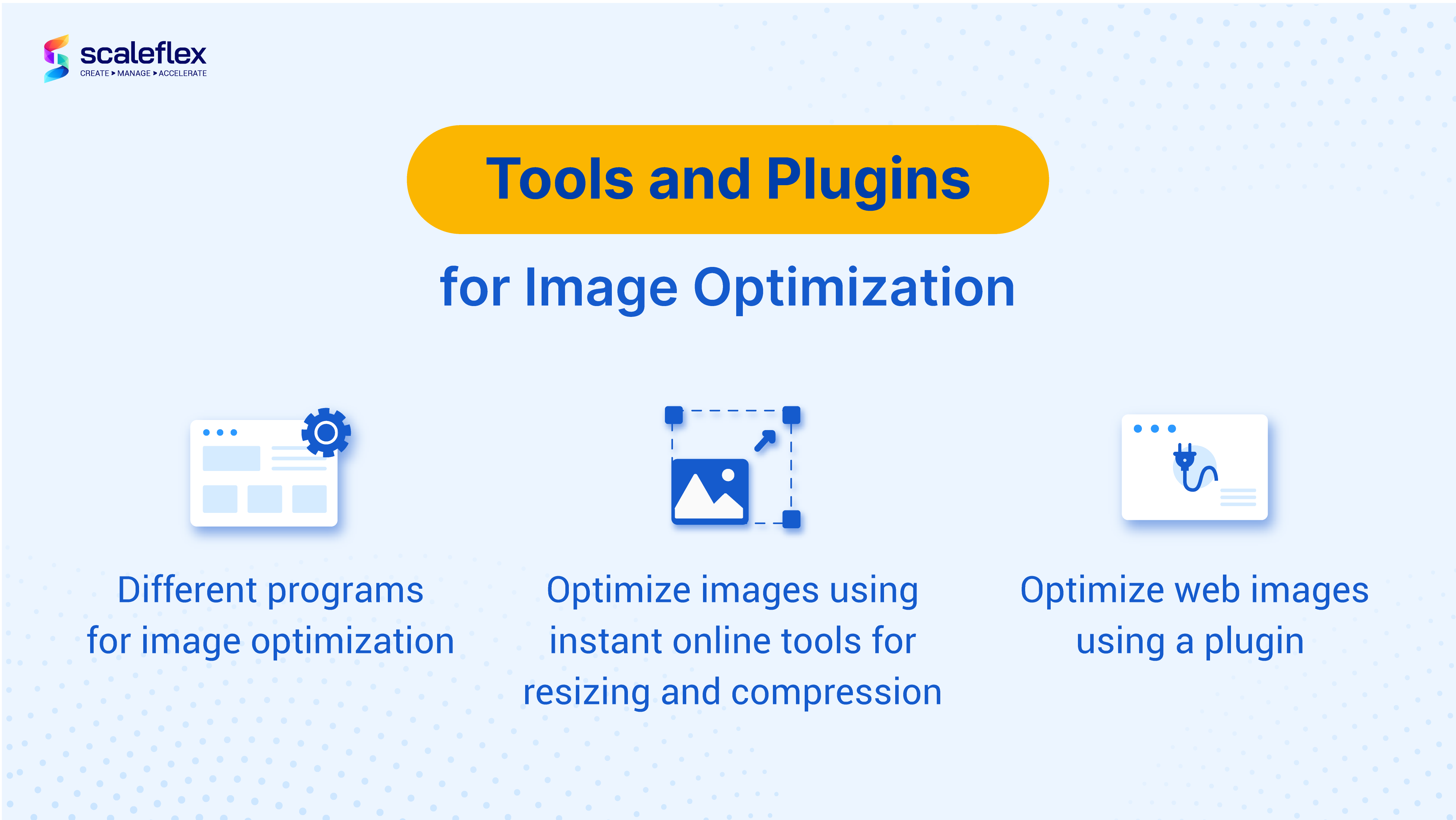 The most 03 popular options to go for when performing image optimization