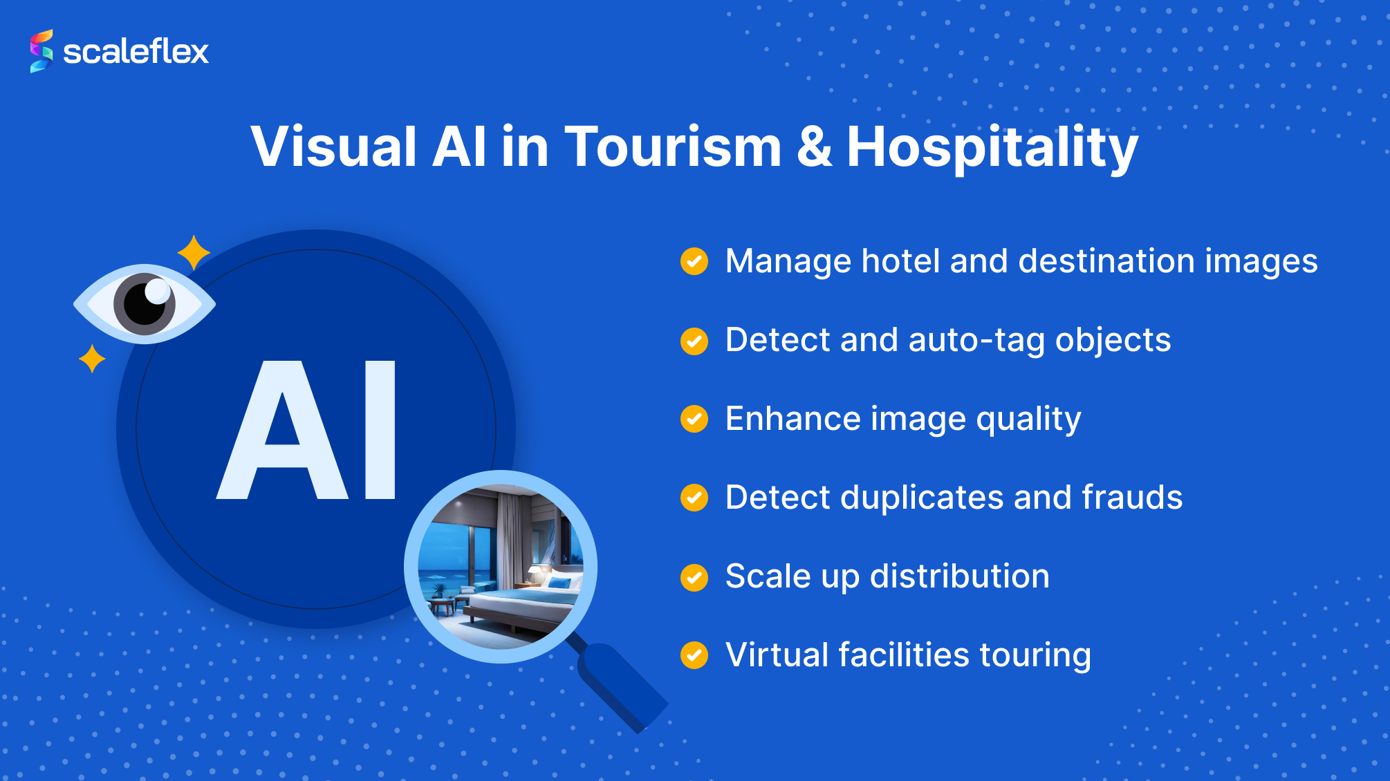 A short index card with the benefits of Visual AI in the travel industry